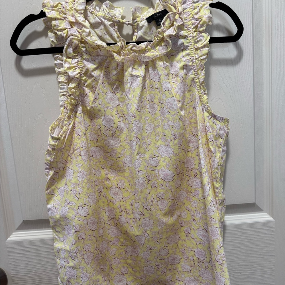 Floral Ruffle Sleeveless Top